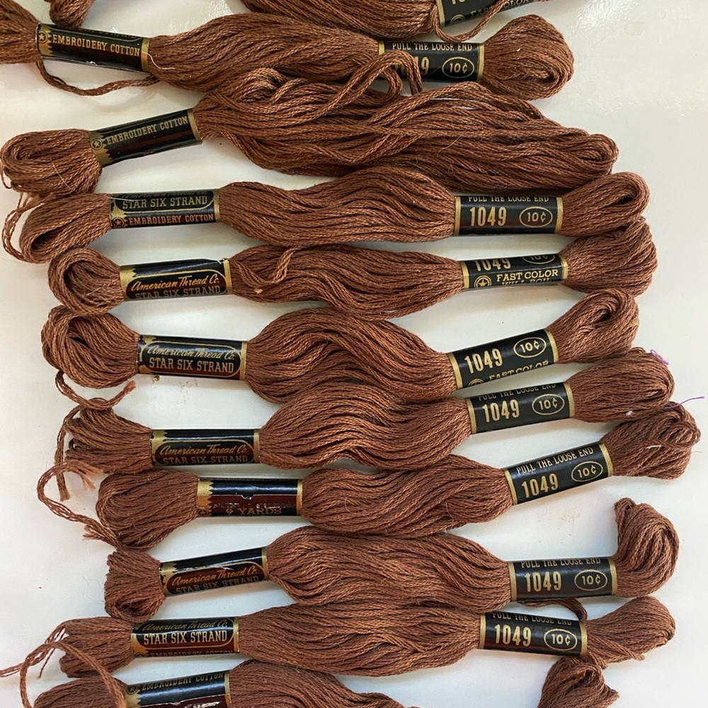 Vintage Brown Embroidery Floss 12 skeins #1049 American Thread Co Star 6 strand